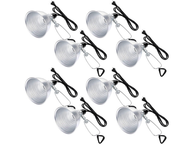 Macarrie 8 Pack Clamp Lamp Light with Aluminum Reflector, 6ft SPT-2 18awg Cord and Adjustable Stand Fixture, up to 150 Watt, E26 Socket, No...