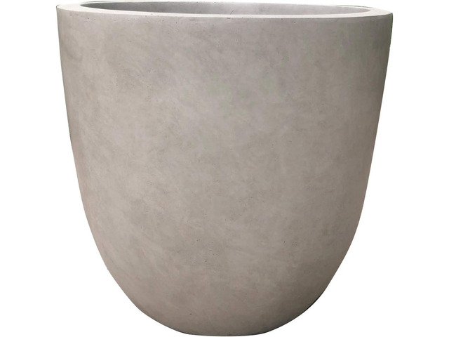 Kante 18 Inch Dia Round Concrete Planter, Indoor Outdoor Large Plant Pot with Drainage Hole and Rubber Plug for Home Patio Garden, Weathered Concrete