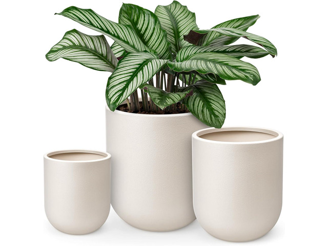 homenote Flower Pots 13/11.5/10 Inch,Large Plant Pots Indoor with Drainage,Plastic Pots for Plants,Garden Pots for Outdoor,Large Planters for...