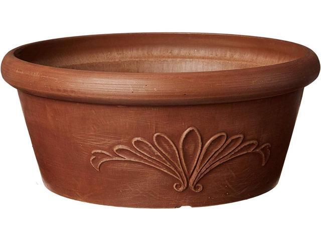 Arcadia Garden Products PSW TA25TC Plastic/Stone/Wood Composite Bulb Pan No Drainage Hole (Drillable), Planter Bowl for Succulents, Bonsai, Fairy...