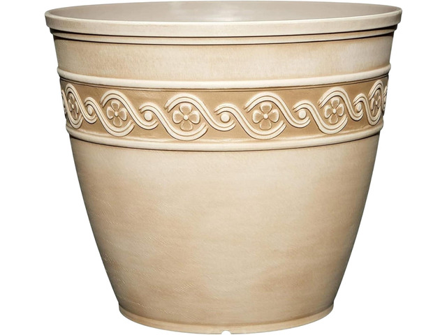 Classic Home and Garden Corinthian Resin Flower Pot Planter, Desert Tan, 8'