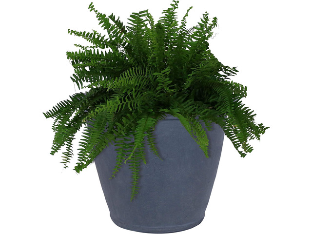 Sunnydaze 24-Inch Anjelica Large Plastic Pot for Plants - Outdoor Double-Walled Large Plastic Planter with Drillable Drainage Holes - Slate