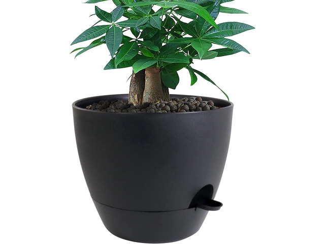 UOUZ 12 inch Large Self Watering Pots, Plastic Planters with 60oZ Removable Deep Reservoir and Multi Mesh Drainage Holes for Indoor Outdoor Garden...