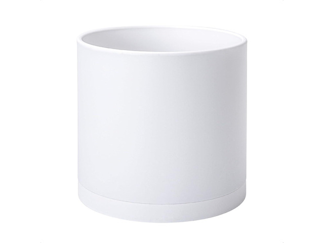 D'vine Dev 12 Inch Plastic Planter Pots for Plant Pot with Drainage Hole and Seamless Saucers, White Color, 74-X-A-3