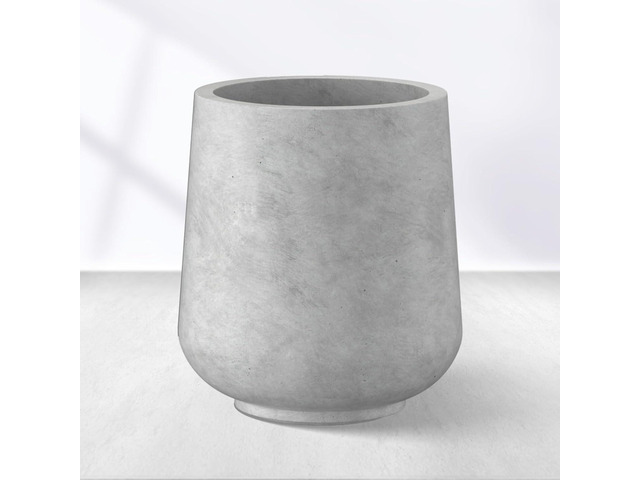 Kante 11.6' Dia Round Concrete Planter, Outdoor Indoor Large Plant Pots Containers with Drainage Hole and Rubber Plug for Home Garden Patio, Gray...
