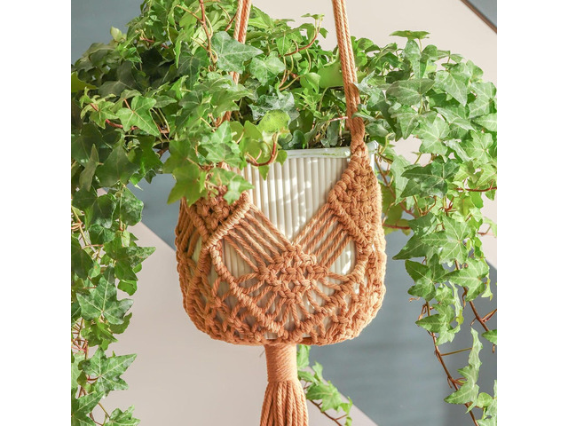 Hanging Planter with Patterns,2Packs Macrame Plant Hangers Indoor Macrame for up to 8 inch Pot Crochet Boho Plant Hanger Holder for Indoor Outdoor...