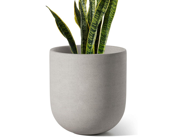 LE TAUCI 10 Inch Plant Pot, Ceramic Pots for Plants with Drainage Hole and Rubber Plug, Plant Pots Indoor for Home Garden Patio Office, Cylinder...