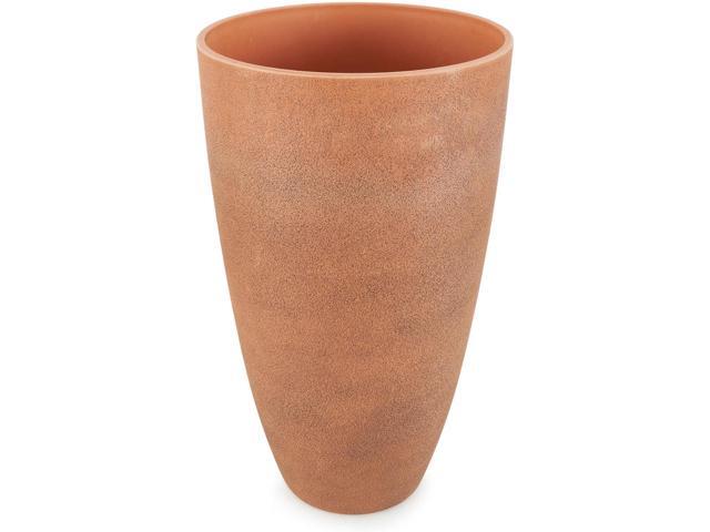 Algreen 43729 Acerra Weather Protected Recycled Composite Vase Planter Pot, Indoor or Outdoor use, Tall Lightweight 7 pounds, Rust