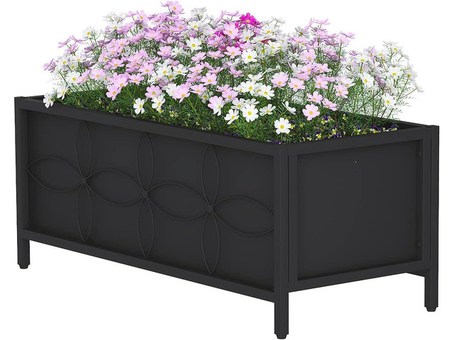 Zhongma Sturdy Raised Garden Bed with Inner Fabric Liners for Vegetables Flower, Planter Box for Backyard Patio Balcony. Inner Size: 33.85x14.17x11...