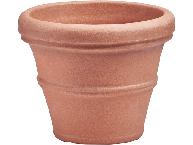 Crescent Garden Brunello Planter, Classic Rolled-Rim Plant Pot, Indoor/Outdoor Weather-Safe Pot, Plastic, 20-Inch (Terracotta-Color)