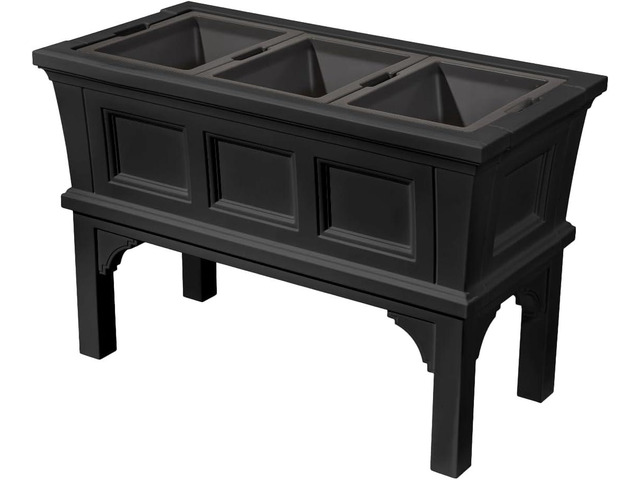 Step2 Atherton Raised Planter Box, Large Planters for Outdoor Plants, Gardening and Flower Pot for Patio or Porch, Easy Drainage, Durable Plastic,...