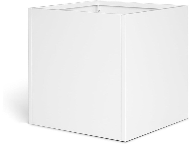 White Steel Planter 24 Inch Square Outdoor Planters Galvanized Steel Planter Box Indoor Metal Large Planters Cube Heavy Duty Planter Modern...