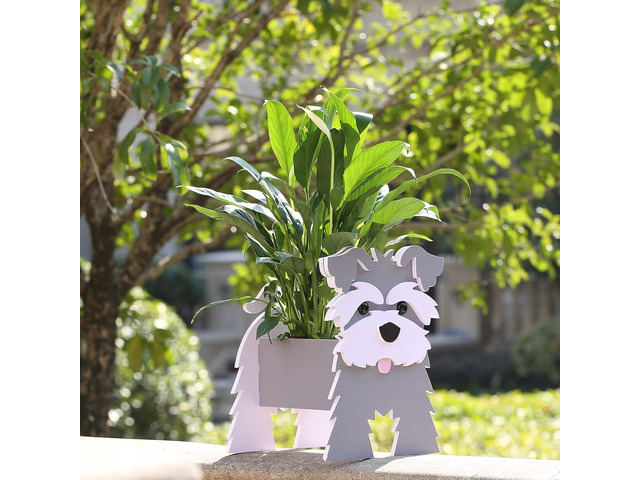 Schnauzer Gifts for Women, Schnauzer Dog Planter Plant Pot, Cute Dog Flower Pot for Garden Decoration, Schnauzer Shape Plant Container Holder for...