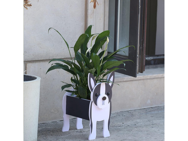 Boston Terrier Gifts for Women, Boston Terrier Dog Planter Plant Pot, Dog Flower Pots for Outdoor Garden Decoration, Boston Terrier Plant Container...