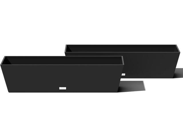Veradek Pure Series Window Box Planter - Long Rectangular Planter for Indoor or Outdoor Windowsill/Balcony Durable All-Weather Use with Drainage...