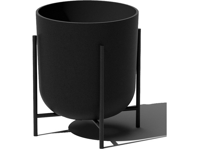 Veradek Mason Series Raised Lima Planter - Round Planter for Patio/Balcony Plastic-Stone Composite w/Metal Plant Stand Modern Décor for Plants
