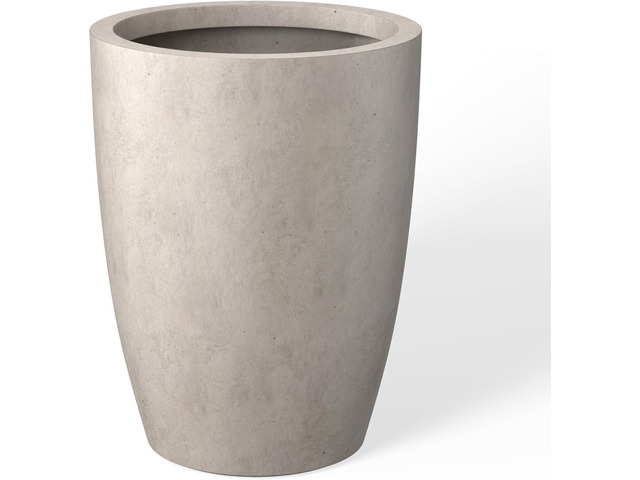 Kante 18.1' H Tall Round Concrete Planter for Outdoor Indoor, Modern Decorative Plant Pots with Drainage Hole & Rubber Plug for Home & Garden...