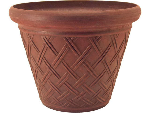 PSW Pot Collection Basket Weave Planter Pot for Indoor and Outdoor Plants and Gardens, 18-inch, Terra Cotta Color