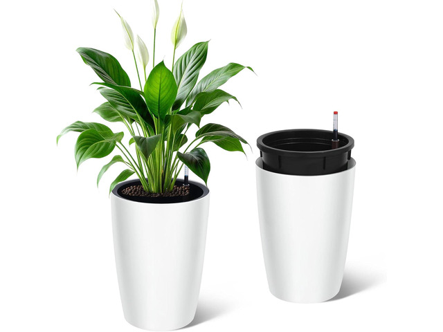 16' Tall Planter Set of 2, Self Watering Pots, Large Planter for Indoor Outdoor Plants, Built-in Drainage and a Water Level Monitor, Tall Planters...