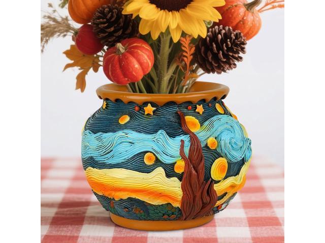Plant Pots with Drainage Holes - Cute Unique Starry Sky Theme Flower Pots - Decorative Planter for Indoor/Outdoor, Funny Plant Pots for Home Garden...