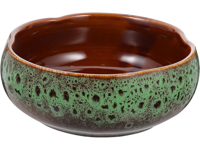 Happyyami Hydroponic Water Planter Pot Ceramic Succulent Bonsai Pot Water Lily Narcissus Planting Bowl Flowerpot Container Garden Decoration (...