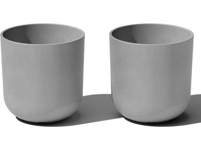Veradek Round Lima Plastic Planter Pots for Indoor/Outdoor Garden Use, Gray, Suitable for Small to Large Succulent Plants, Flowers, Modern Interior...
