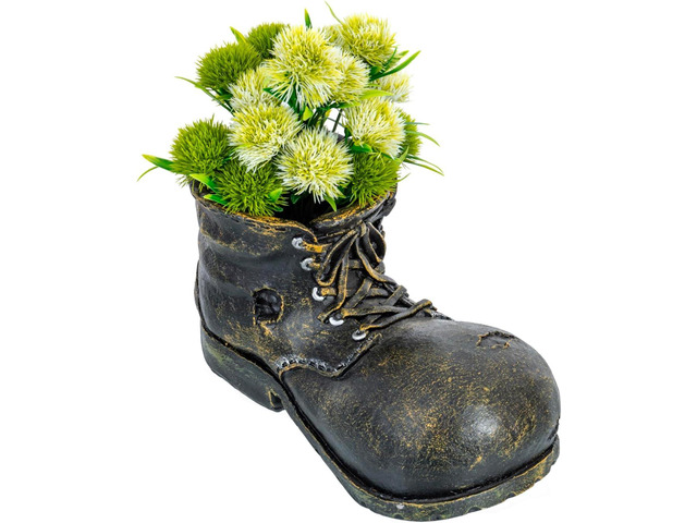 MyGift Vintage Boot Planter, Ceramic Garden Decorative Planter - Indoor/Outdoor Cowbot Boot Design Flower Pot for Succulent Plant, Cactus, Herbs...