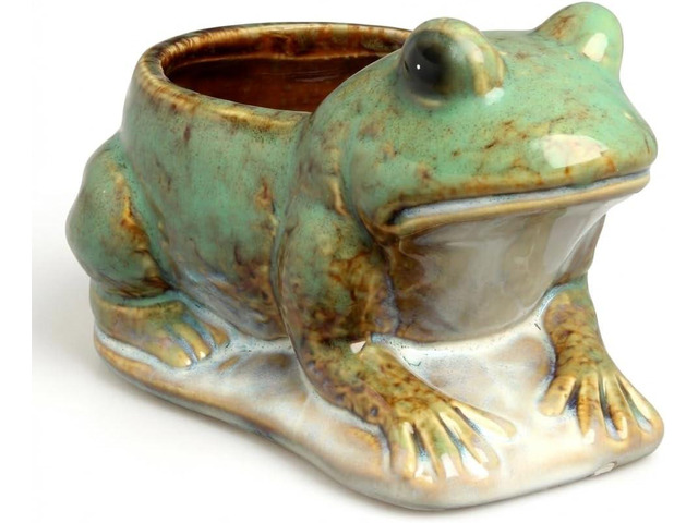 Hill's Park's 6.5' x 4' Frog Planter - Holds 3' Pot - Unique Animal Plant Pot for Indoor Outdoor Home Garden Decor