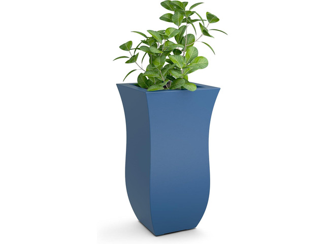 Mayne Valencia 30in Tall Planter - Neptune Blue - 16in x 16in x 30in - with Removable Plug, Polyethylene (5874-NB)