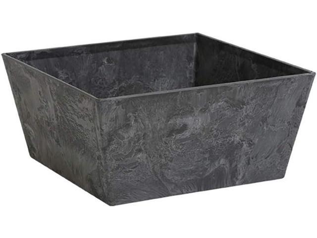 Novelty ArtStone 36108 Low Square Ella Planter, Black, 10-Inch