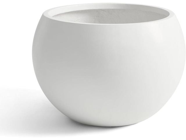 FloraFairy Fiberstone Sphere Planter, 15.8' Dia Round Flower Pot with Drainage Hole and Removable Plug, Plant Pot for Indoor Outdoor Use, 11.8'...