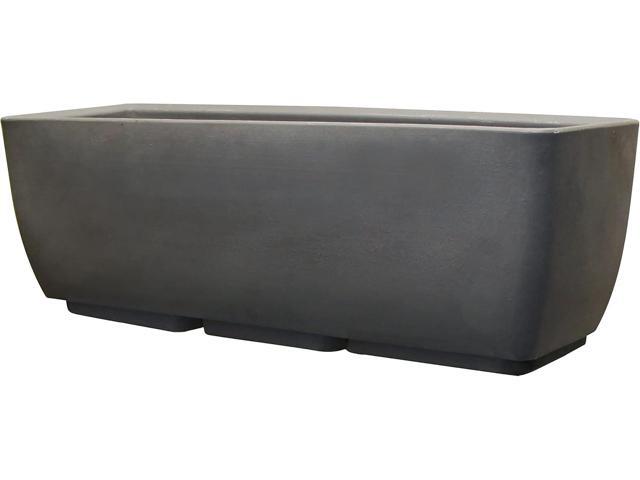 RTS Home Accents 30' Urban Rectangular Garden Planter, Graphite - Stylish, Durable, and Weather-Resistant Planter for Outdoor Gardens, Patios, and...
