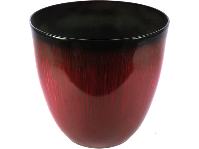 Gardener Select (EPR18-105) Large Egg Shaped Planter - Modern Indoor & Outdoor Decorative Flower Pot/Box (18 Inch, Red Flower)