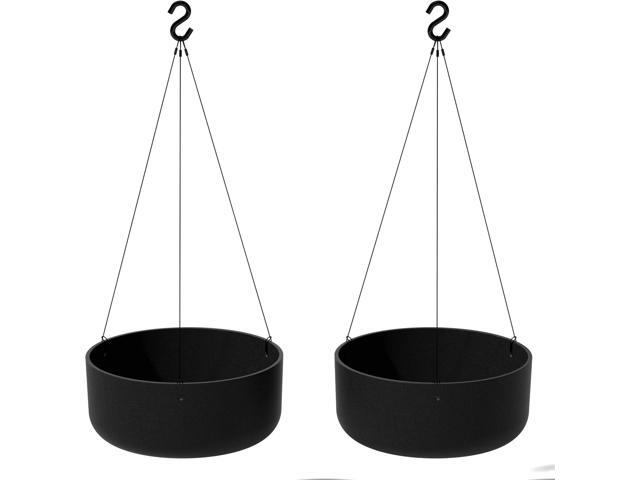 Veradek Mason Series Hanging Kona Planter - Round Planter for Outdoor Balcony/Patio Made from Plastic-Stone Composite with Hanging Attachment ...