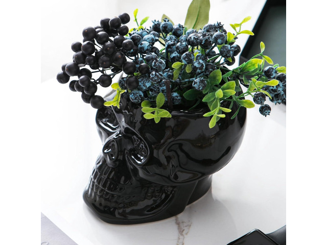 Tanvecle Skull Planter Pots, Skeleton Vase for Succulent, Flowers, Gothic Centerpiece for Table, Punk Home Decor and Accessories, Halloween and Day...