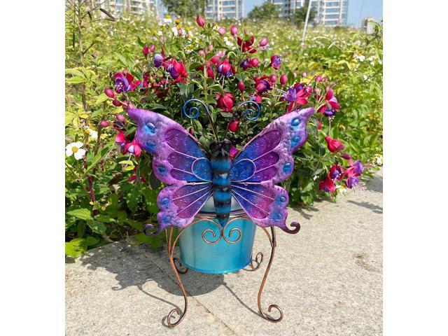 coolboy Metal Animal Plant Pot,Succulent Flower Pot,Fun Metal Planter,Colorful Butterfly Flowerpot,Decorative Modern Indoor Planter Flower Pots or...