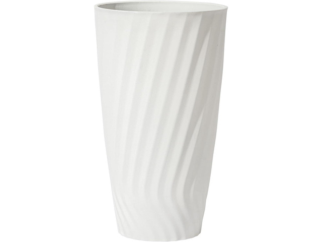 La Jolie Maison 24 Inch Tall Planter, Matte White Tree Planter with Shelf Insert, Morden Large Round Plant Pot Container for Indoor/Outdoor, Front...