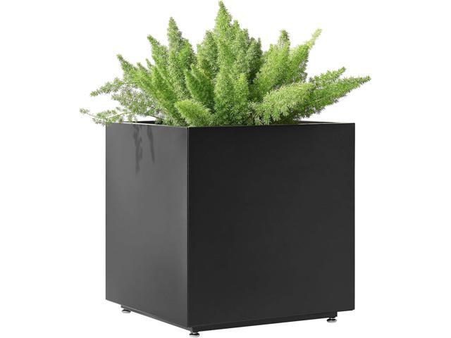 Large Metal Outdoor Planter Box 20Wx20Dx21.5H, Galvanized Steel Cube Planters for Outdoor Plants, Easy Assembly - 5mins Quick Install, Large Square...