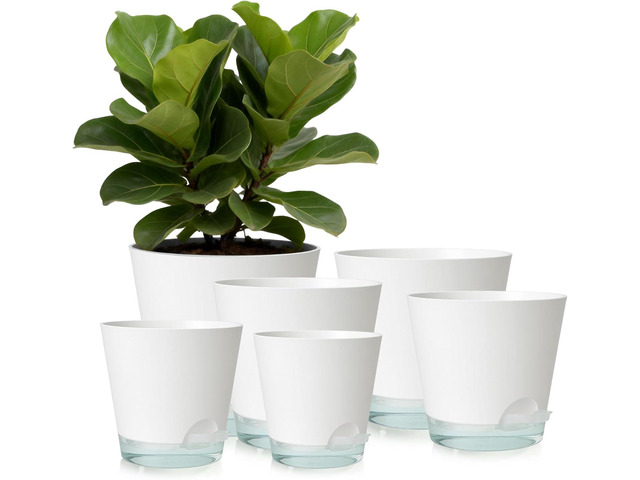 GARDIFE 2026 Upgraded Self Watering Plant Pots with Drainage Hole, 7/6.5/6/5.5/5/4 Inch Flower Planting Containers for House Plants, African...