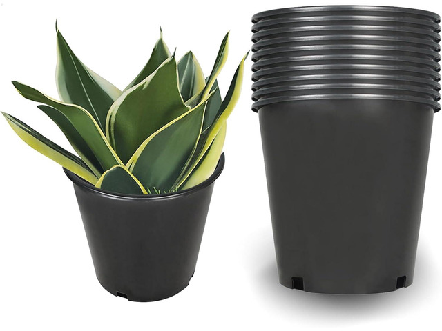 2 Gallon Nursery Pots for Plants, Sturdy Plastic Planter Pots with Drainage Holes, Pots for Seedlings, Succulents