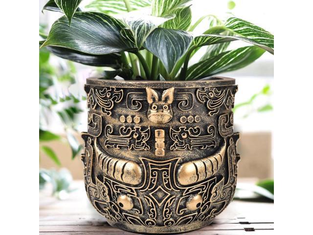 Midogaigai Tribal Vintage Face Planter,Lightweight Unique Plant Pots with Drainage,Eclectic Small Succulent Flower Planters Pots for Outdoor & Indoor...
