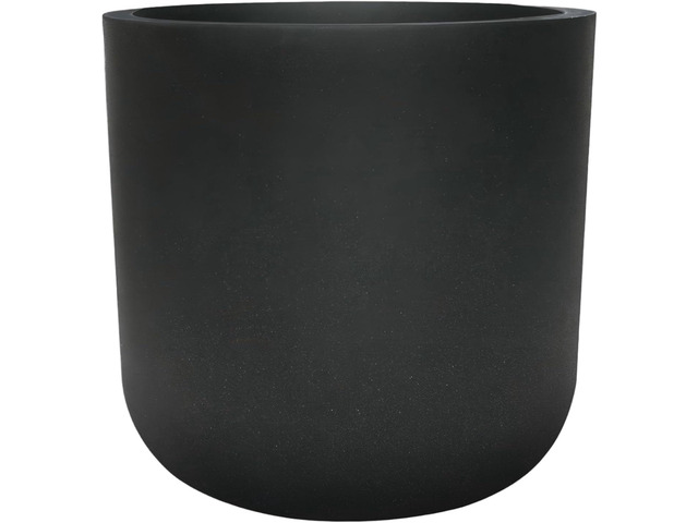 11 Inch Plant Pot, Modern Black Plastic Planter with Drainage Hole & Plug, Lightweight Weather Resistant Cylinder Flower Pot for Indoor Outdoor...