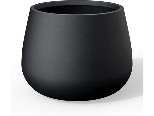 Kante Curva Series Planter, 14.8 Inch Round Concrete Garden Pot with Draiange Hole and Rubber Plug, Suitable for Indoor Plants, Home, Garden,...