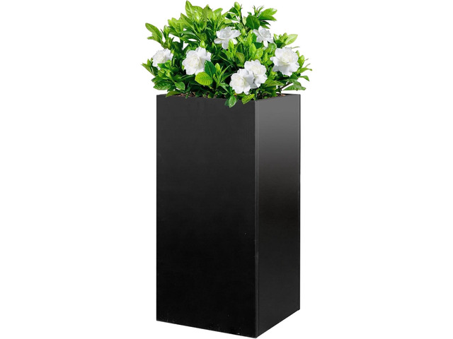 Metal Planter Box for Outdoor Planter Tall Metal Outdoor Planters Box 14'x14'x30' Steel Spliced Planter with Removable Insert Sherf for...