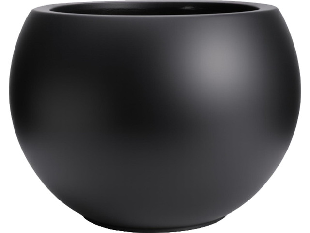 10 H x 14' Dia (10' Pot Opening) Round Fiberstone Planter with Drainage Hole, Black, Indoor/Outdoor Large Plant Pot for Home Patio Garden, Ideal...