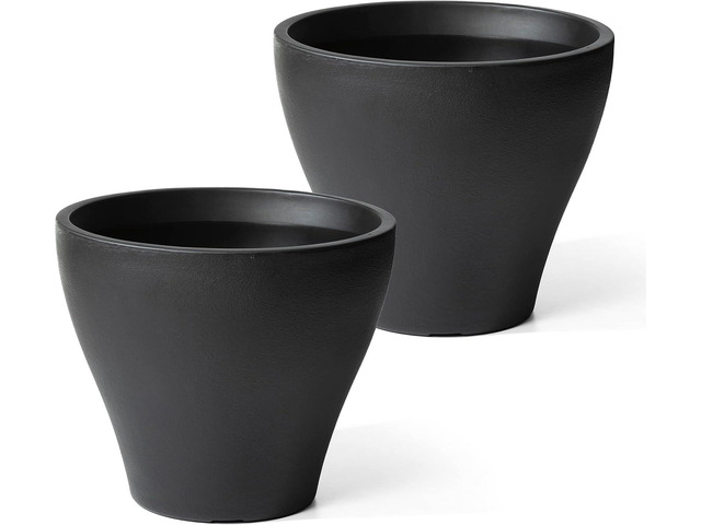 Step2 Fernway Round Planter, Large Planters for Outdoor Plants, Gardening and Flower Pot for Patio or Porch, Efficient Drainage, Durable Plastic,...