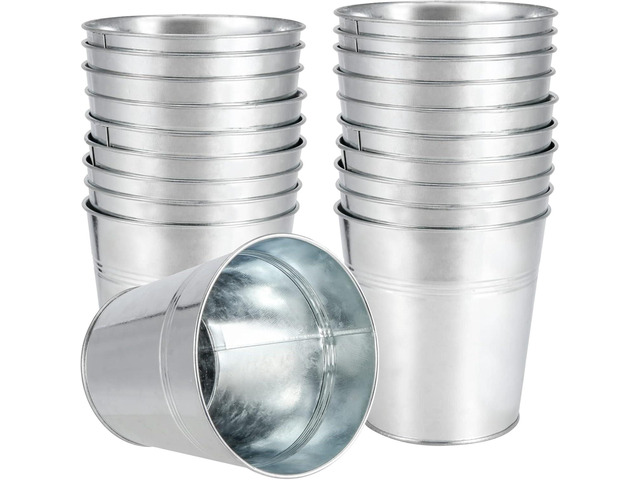 MUKCHAP 20 Pack Galvanized Planters Bucket, Galvanized Flower Plant Pot, Small Decor Galvanized Metal Bucket for Parties and Weddings, Storage,...