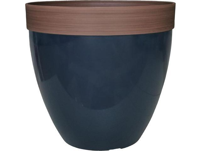 Southern Patio Hornsby Resin Outdoor Planter with Drainage Hole and Plug, Navy Blue