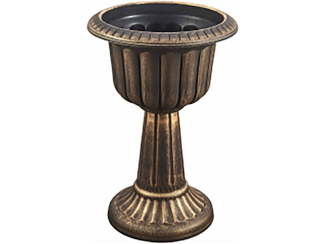 Anderson's, Small Gold Plastic Pedestal Planter, 23 Inches High, Garden Decor, Wedding Decor