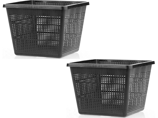 PondH2o 9' Wide by 6' Deep (23cm x 16cm), Square Black Plastic Mesh Pond Planting Containers, Aquatic Water Garden Plant or Flower Planters, Pots...